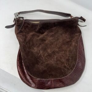 Giudit Vintage Brown Suede Leather Purse Handbag Made In Italy ***